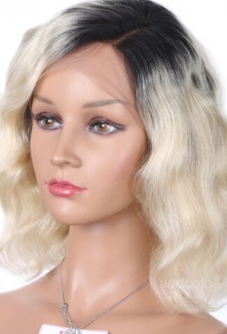 #613 1b Curly Lace Front Bob Wig