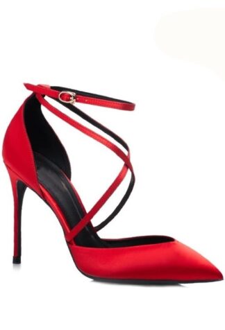 Red Satin Heels