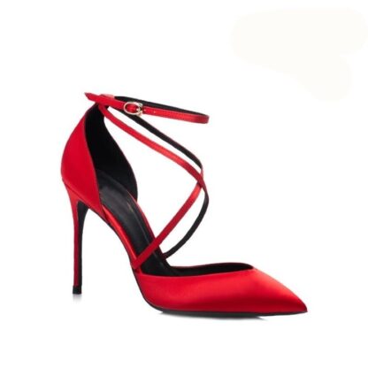 Red Satin Heels