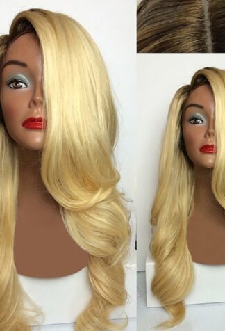 #613 1b Ombre Curly Lace Front Wig