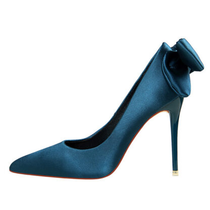 Bow Satin Heels - Image 5