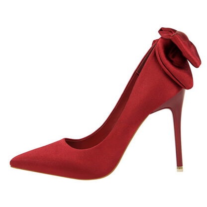 Bow Satin Heels - Image 6