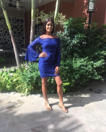 Lace Off Shoulder Bell Sleeve Dress
