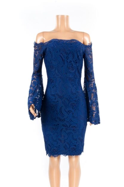 Lace Off Shoulder Bell Sleeve Dress - Image 2