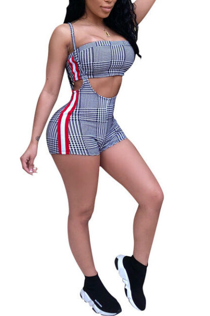 Sling Crop Top Printed 2 Piece Set