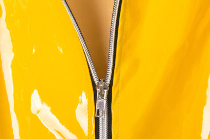 Solid Zipper Leather Skirt - Image 3