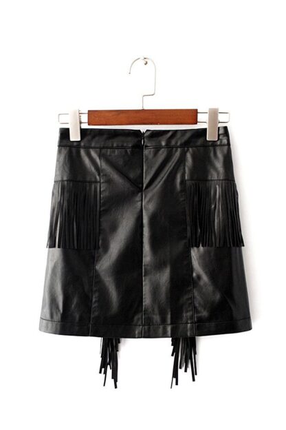 Fringe Leather Skirt - Image 2