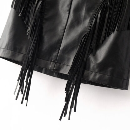 Fringe Leather Skirt - Image 4
