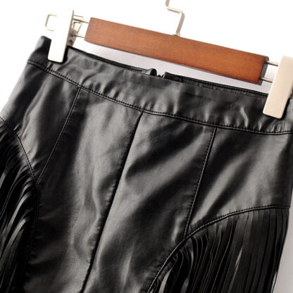 Fringe Leather Skirt - Image 3