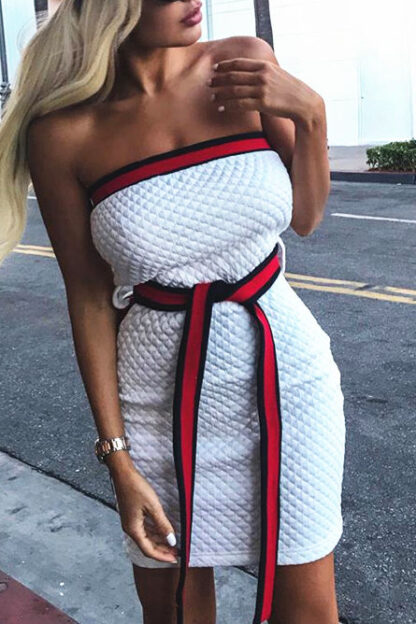 Strapless Mini Dress w/belt - Image 2