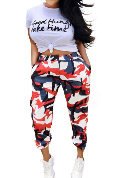 Good Thing Take Time Camo 2 Piece Set