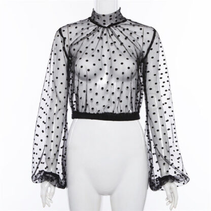 Polka Dot Mesh Top