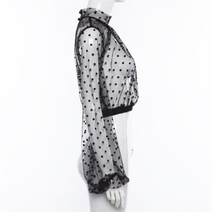 Polka Dot Mesh Top - Image 2