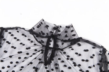 Polka Dot Mesh Top - Image 4
