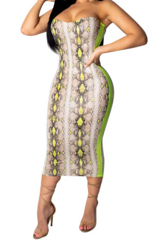 Snake Print Slim fit Dress