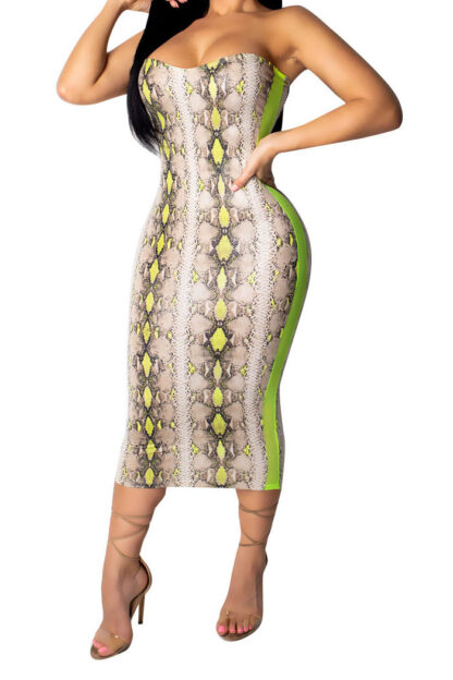 Snake Print Slim fit Dress