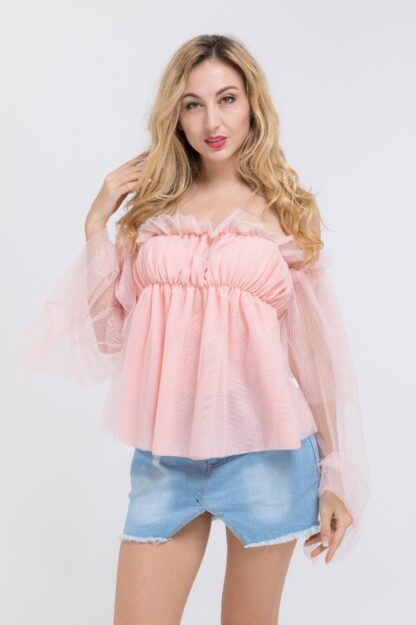 Sherril Mesh Shoulder Top