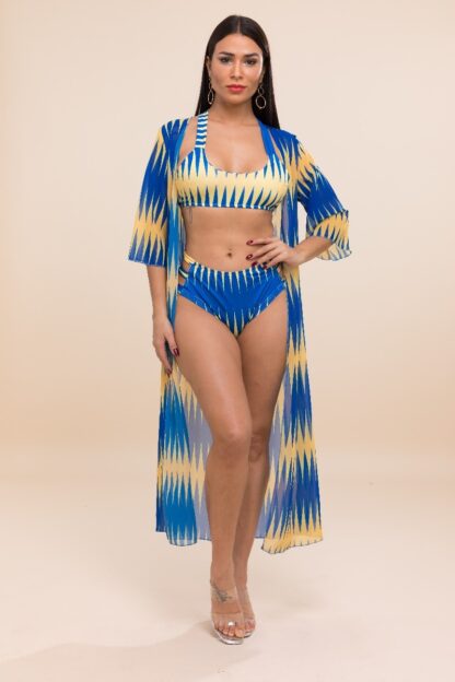 High waist 2 piece bikini Set w/ cover-ups - Image 2