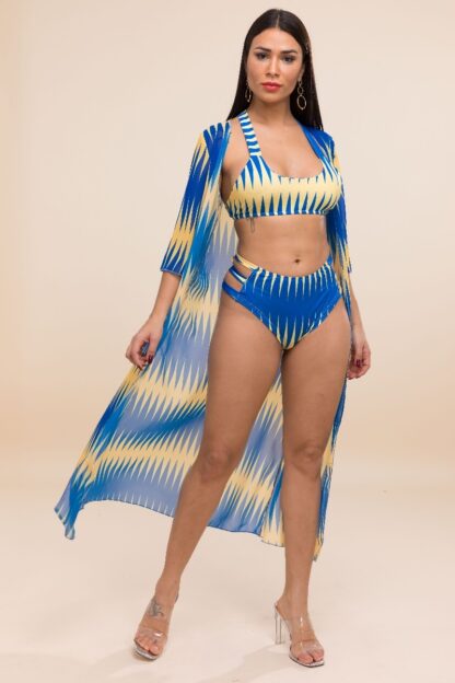 High waist 2 piece bikini Set w/ cover-ups - Image 3