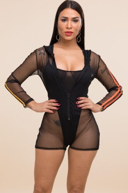 Mesh Romper w/Bodysuit