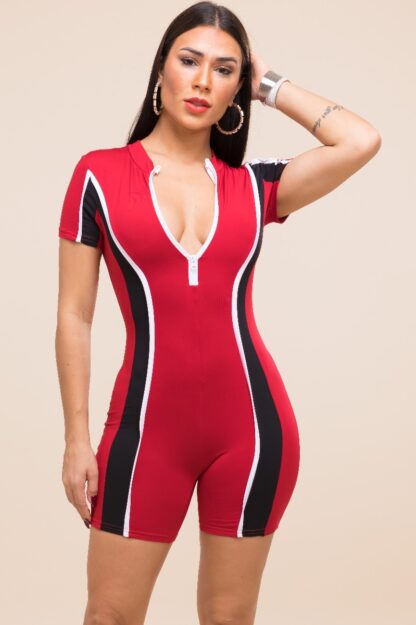 Stretch Zipper Romper - Image 2