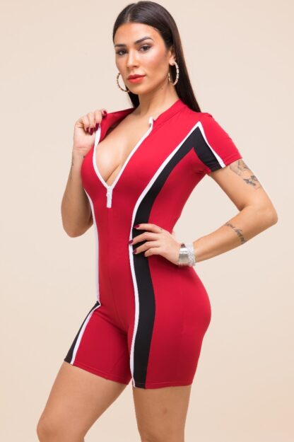 Stretch Zipper Romper - Image 3