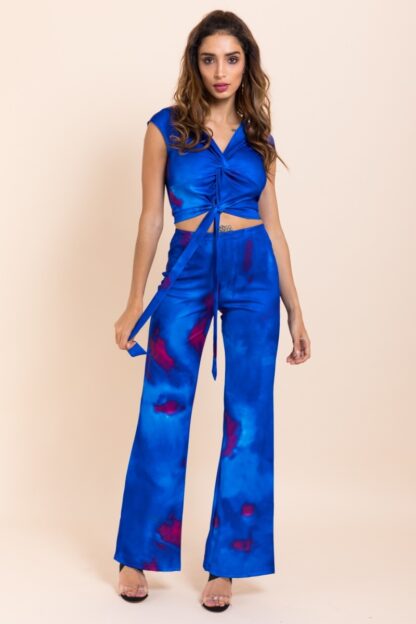 Blue Wide Leg 2 Piece Set