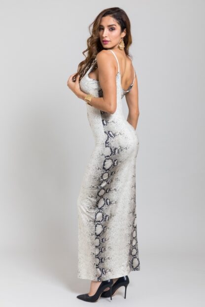 Snake Print Side Slit Dress - Image 4