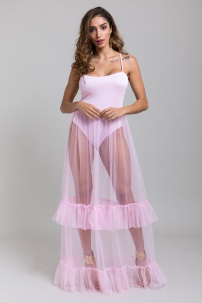 Sweet Heart Ruffle Mesh Maxi Dress - Image 2