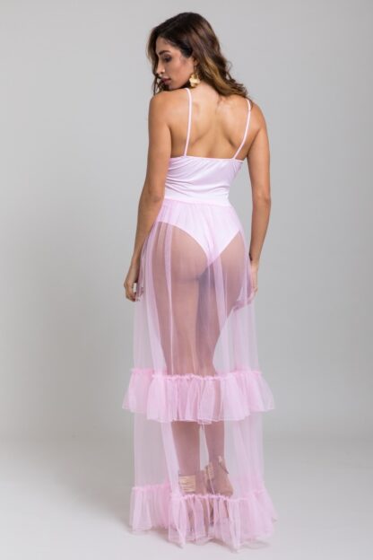 Sweet Heart Ruffle Mesh Maxi Dress - Image 6