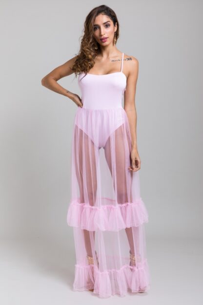 Sweet Heart Ruffle Mesh Maxi Dress - Image 3