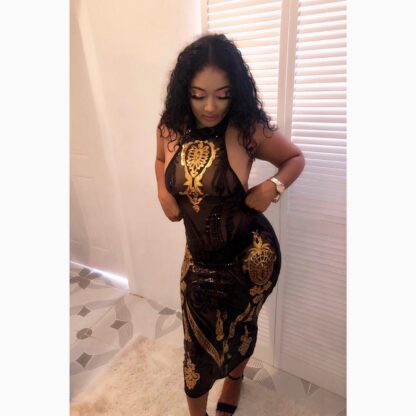 Nassiana Black Sequins Dress - Image 4