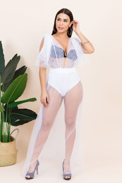 Morning After Mesh V Neck Dress