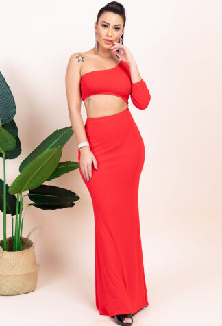 One Shoulder Slim Stretchy Dress