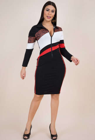 Kaley Stretch Zip-Up Dress