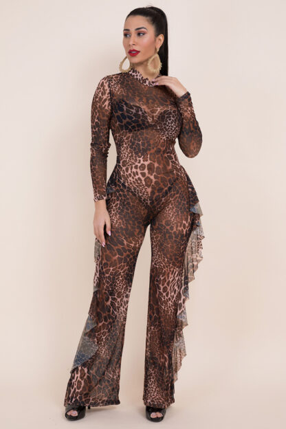 Leopard Mesh Jumpsuit - Image 2