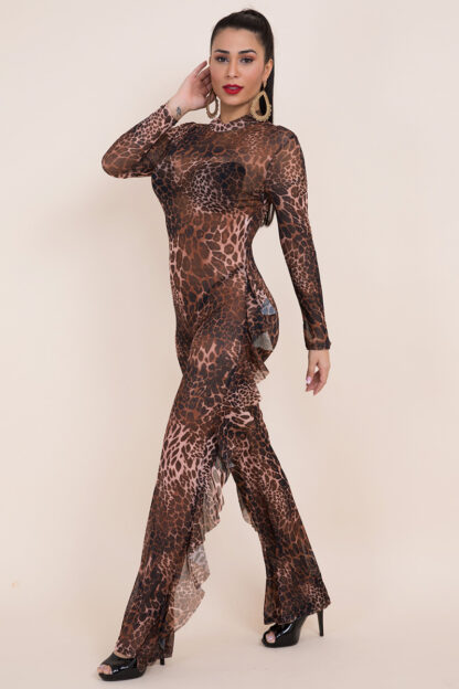 Leopard Mesh Jumpsuit - Image 4
