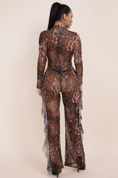 Leopard Mesh Jumpsuit - Image 5