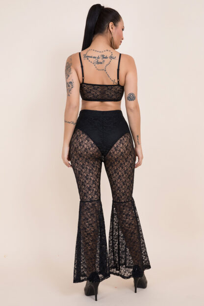Lace See Through Flare Pants Set - Image 6