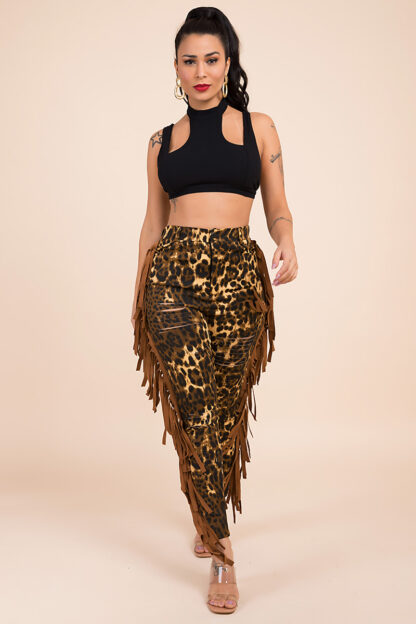 Intentional Leopard Tassel Pants - Image 3