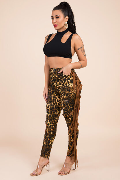 Intentional Leopard Tassel Pants - Image 4