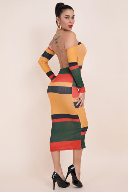 Stripes Strapless Dress - Image 6