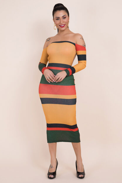 Stripes Strapless Dress - Image 2