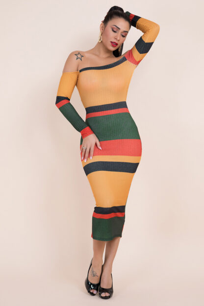 Stripes Strapless Dress - Image 7