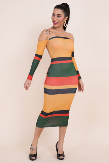 Stripes Strapless Dress - Image 4