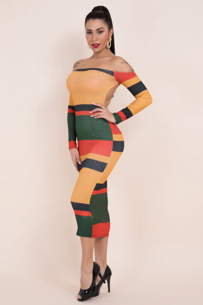 Stripes Strapless Dress - Image 5