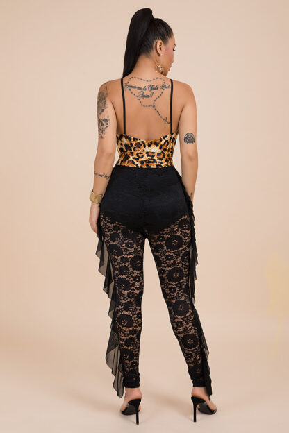 Leopard Lace Ruffle Jumpsuit - Image 6