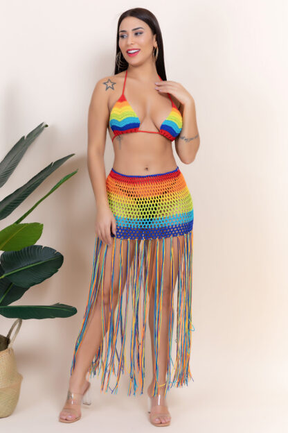 Rainbow Crochet Swim Skirt Set - Image 2