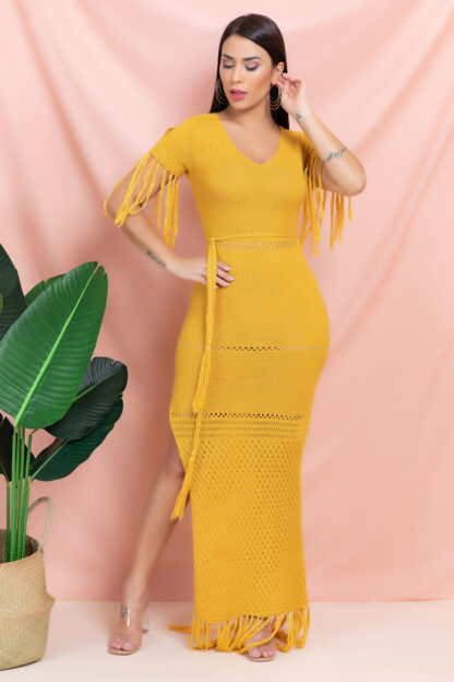 Tashoy Crochet Tassel Dress