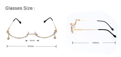Diamond Half-Frame Alloy Rhinestone Glasses - Image 5
